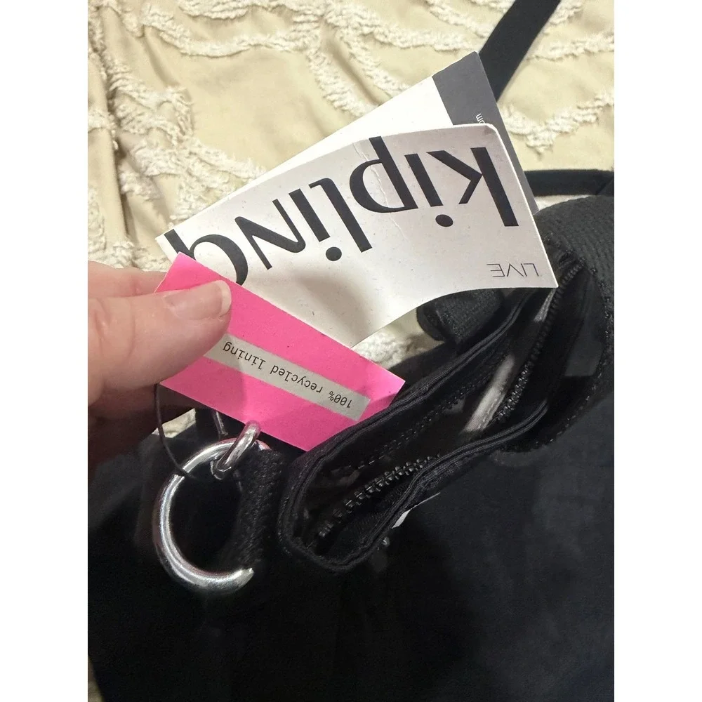 kipling‎ black tote bag with ape charm NWT
